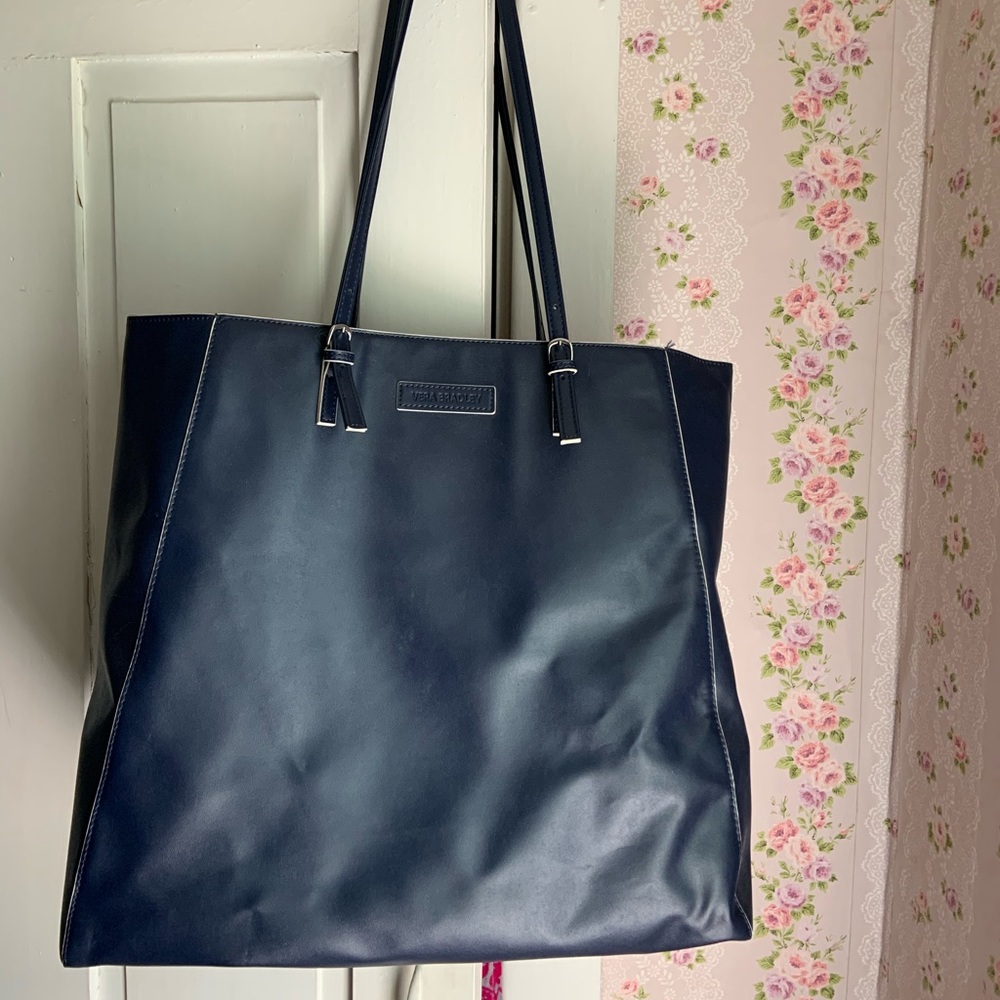 Vera Bradley Large Navy Shoulder Tote